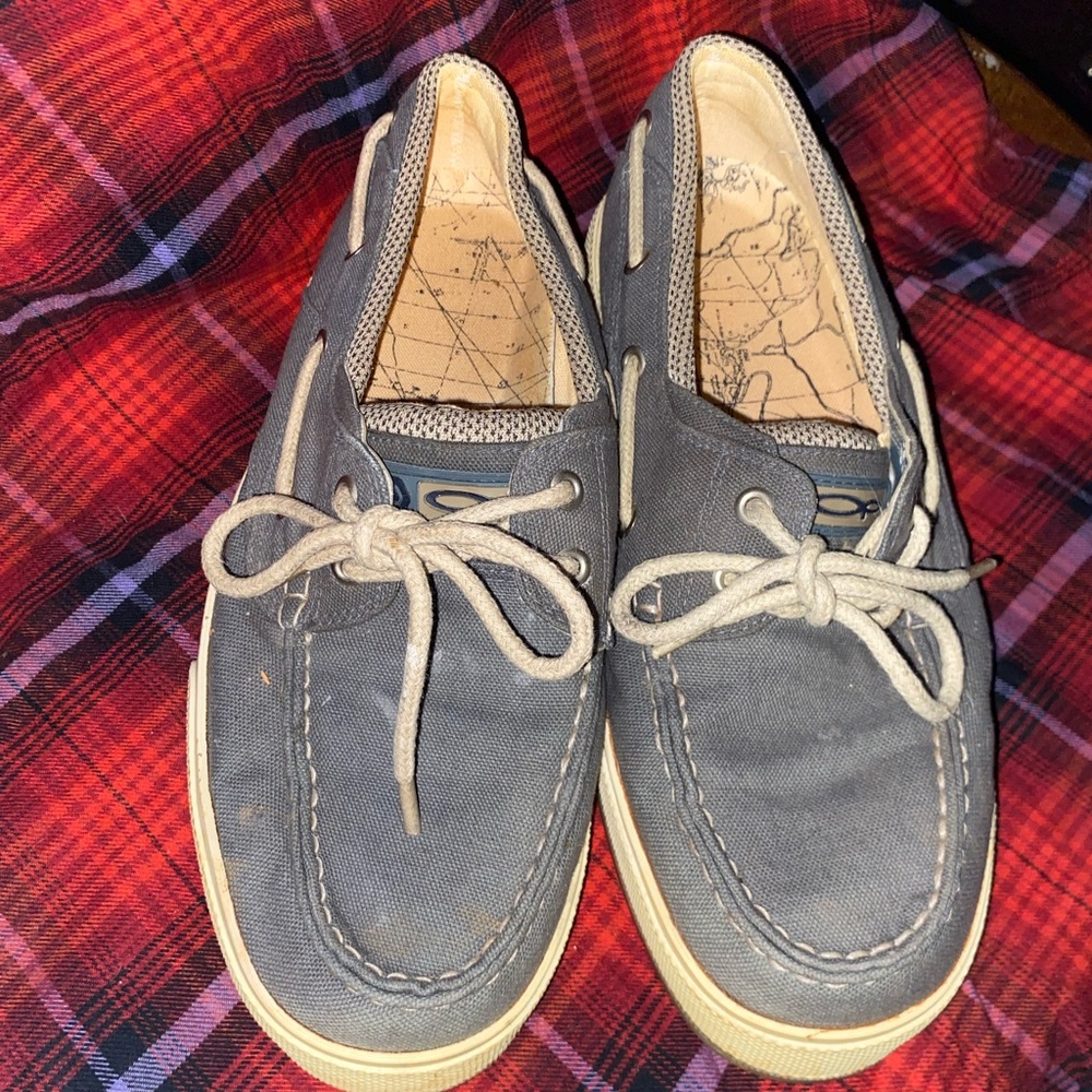Gray Canvas Boat Shoes OP size 9